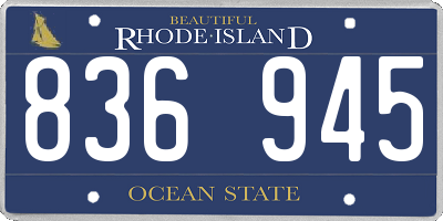 RI license plate 836945