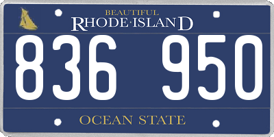 RI license plate 836950