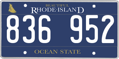 RI license plate 836952