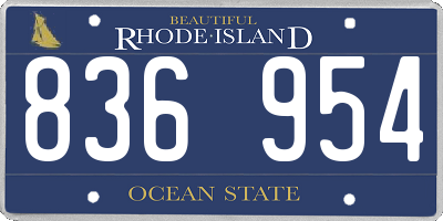 RI license plate 836954