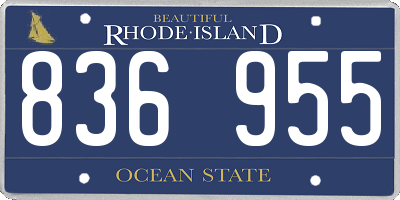 RI license plate 836955