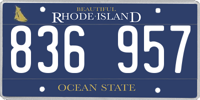 RI license plate 836957