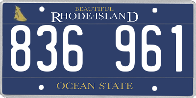 RI license plate 836961