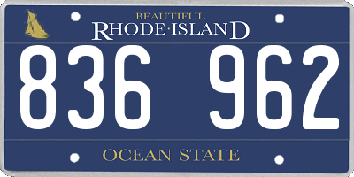 RI license plate 836962