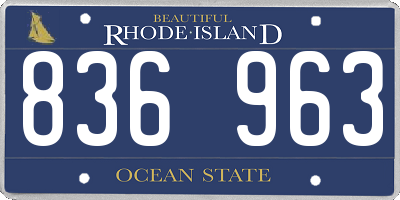 RI license plate 836963