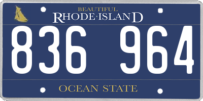 RI license plate 836964
