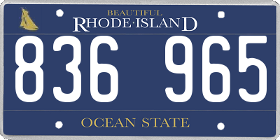 RI license plate 836965