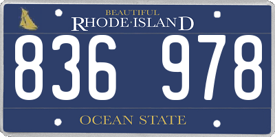 RI license plate 836978