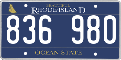 RI license plate 836980