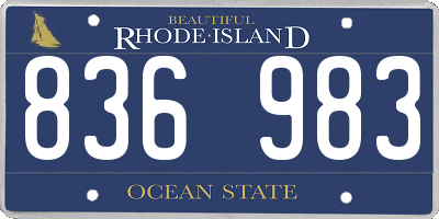 RI license plate 836983