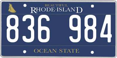 RI license plate 836984