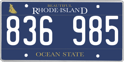 RI license plate 836985