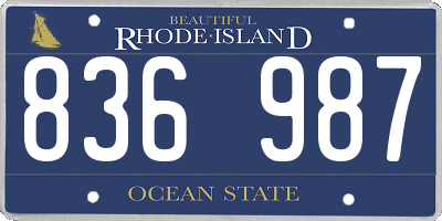 RI license plate 836987