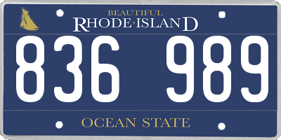 RI license plate 836989