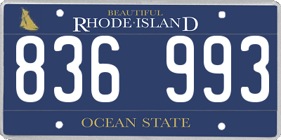 RI license plate 836993