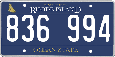 RI license plate 836994