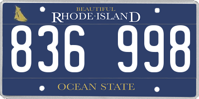 RI license plate 836998