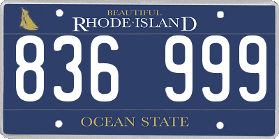 RI license plate 836999