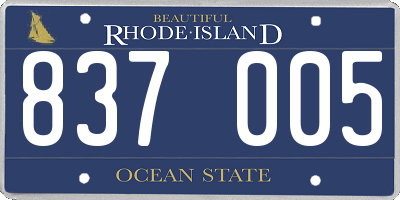 RI license plate 837005