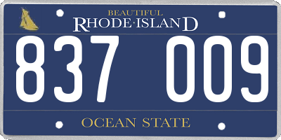RI license plate 837009