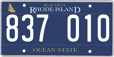 RI license plate 837010