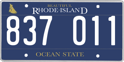 RI license plate 837011