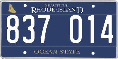 RI license plate 837014