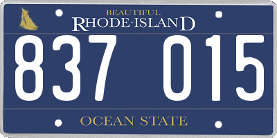 RI license plate 837015
