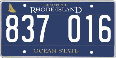 RI license plate 837016