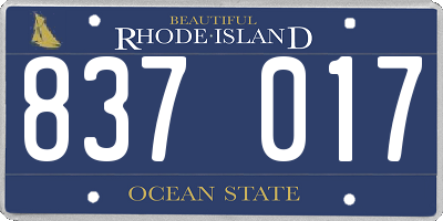 RI license plate 837017