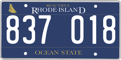 RI license plate 837018