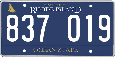 RI license plate 837019