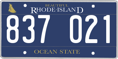 RI license plate 837021