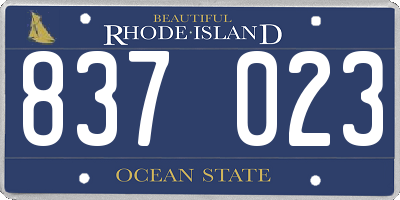 RI license plate 837023