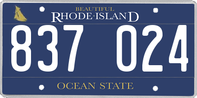RI license plate 837024