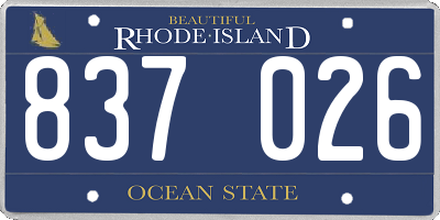 RI license plate 837026