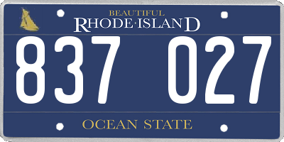 RI license plate 837027