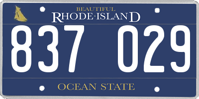 RI license plate 837029