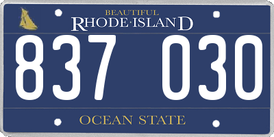 RI license plate 837030