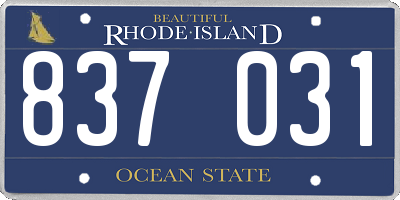 RI license plate 837031