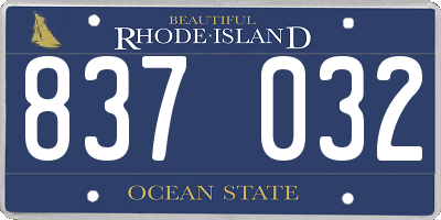 RI license plate 837032