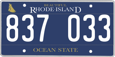 RI license plate 837033
