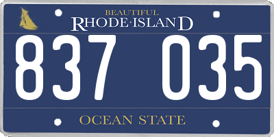 RI license plate 837035