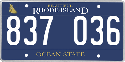 RI license plate 837036