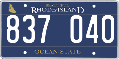 RI license plate 837040