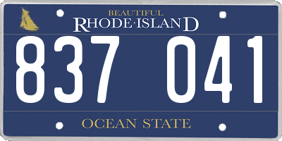 RI license plate 837041
