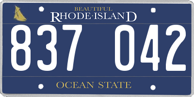 RI license plate 837042