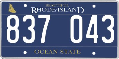RI license plate 837043