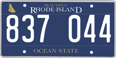 RI license plate 837044