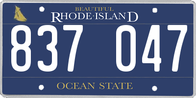 RI license plate 837047